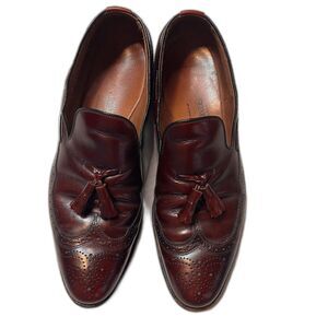Allen Edmonds Business Casual Berwick Burgundy Leather Tassel Loafers SZ 11.5B